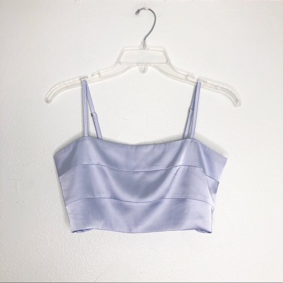 Revolve By The Way Bra Top Square Neck Satin Spaghetti Strap Y2K Crop Shirt XS - Picture 3 of 14